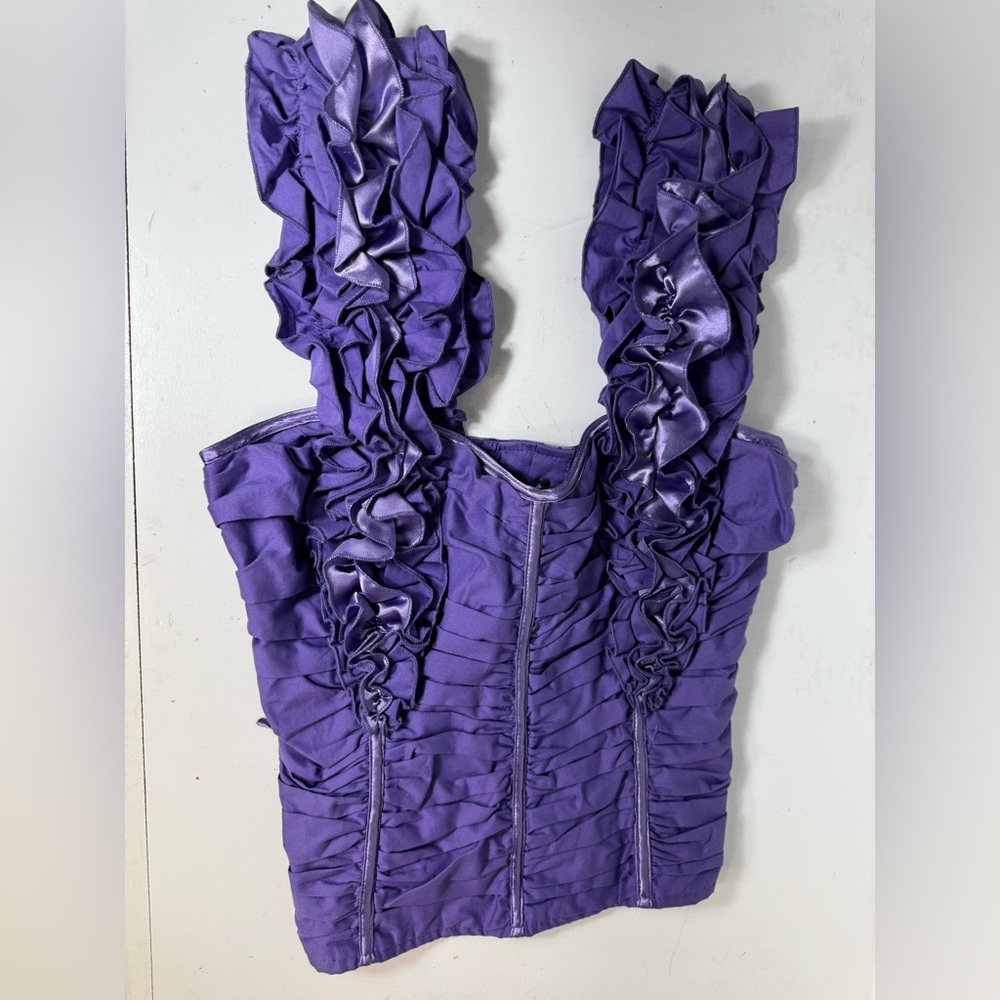 NWOT Purple Ruffled Women's Corset Top - Picture 5 of 16
